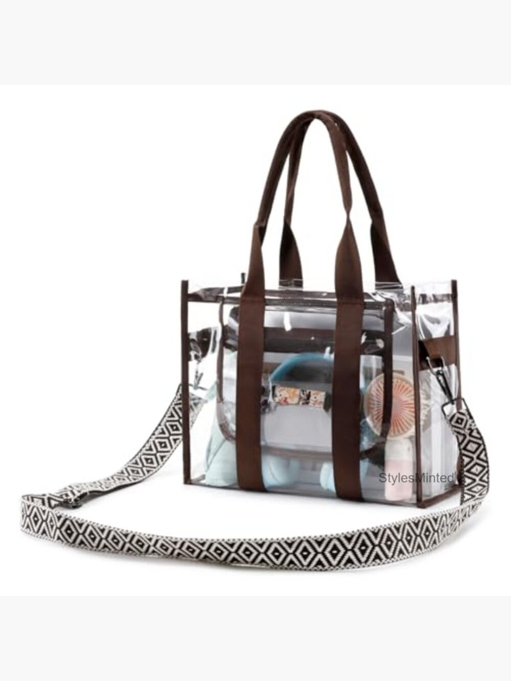 Clear Tote Bag Stadium Approved Crossbody Purse Large PVC Waterproof - Picture 6 of 7